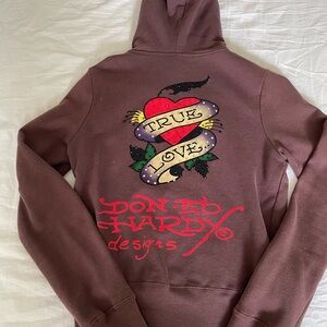 エドハーディー　TRUE LOVE パーカー 魅力の Hardy Ed エドハーディー LOVE TRUE パーカー レディース